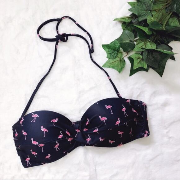 GAP Flamingo Navy Blue Twist Bandeau Bikini Top - Picture 5 of 7